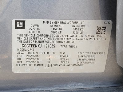 2018 Chevrolet Colorado ZR2