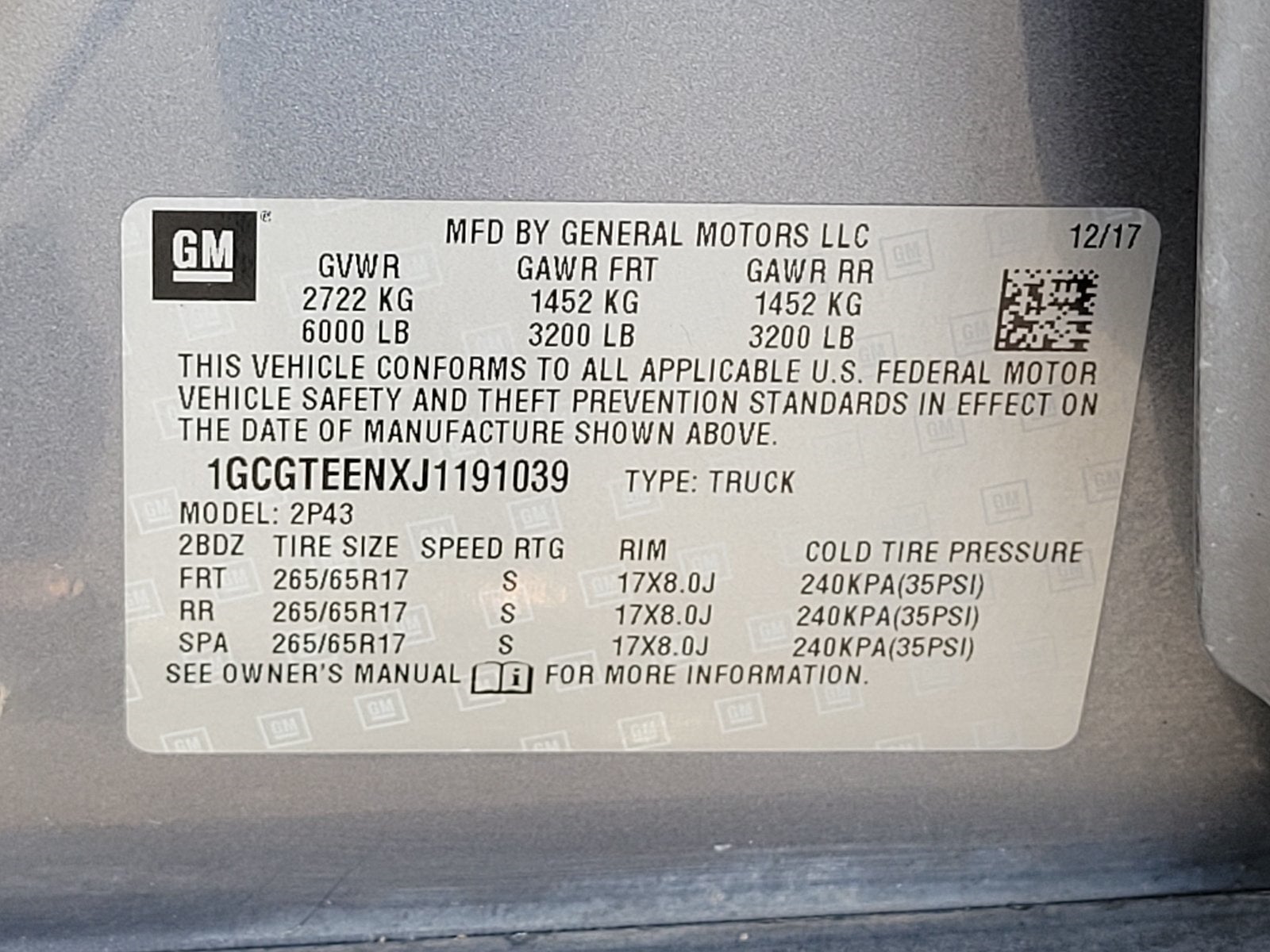 2018 Chevrolet Colorado ZR2