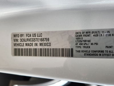 2026 RAM Promaster RAM PROMASTER 2500 TRADESMAN CARGO VAN HIGH ROOF 136' WB