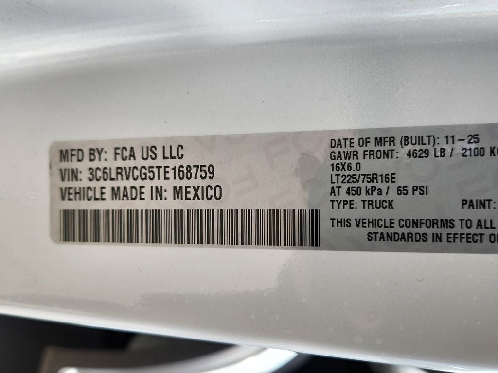 2026 RAM Promaster RAM PROMASTER 2500 TRADESMAN CARGO VAN HIGH ROOF 136' WB