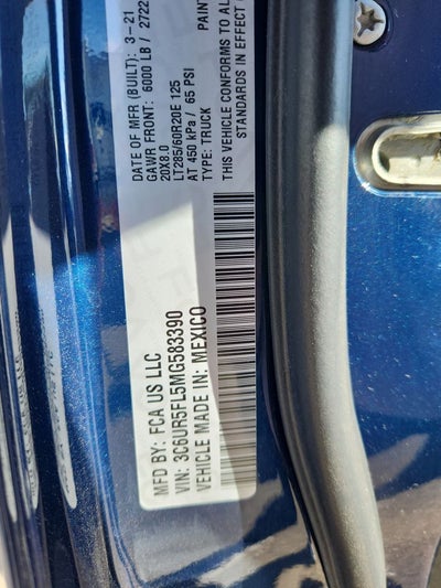 2021 RAM 2500 Laramie Crew Cab 4x4 6'4' Box