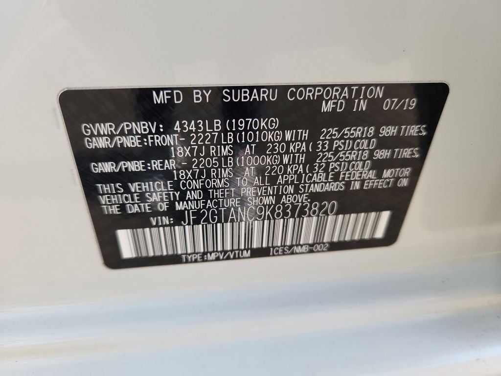 2019 Subaru Crosstrek 2.0i Limited