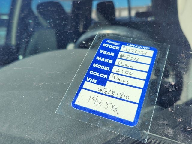 2016 RAM 2500 Big Horn