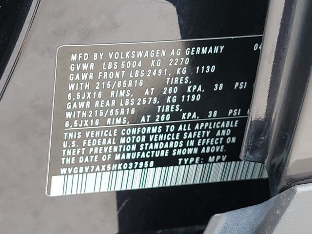 2017 Volkswagen Tiguan 2.0T S 4Motion