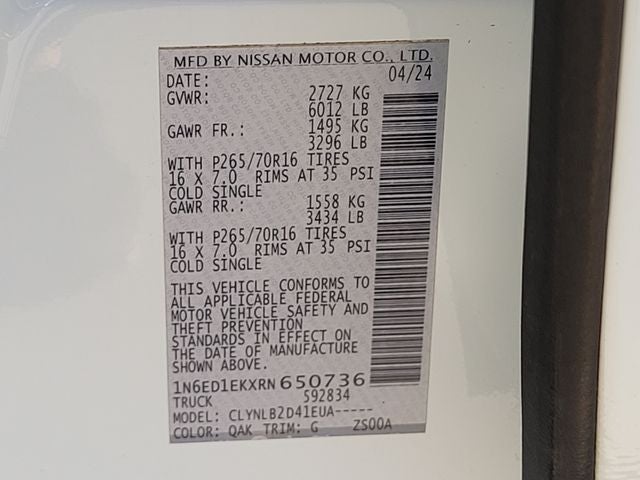 2024 Nissan Frontier SV