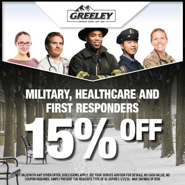 15% OFF Military, Healthcare, and First Responders