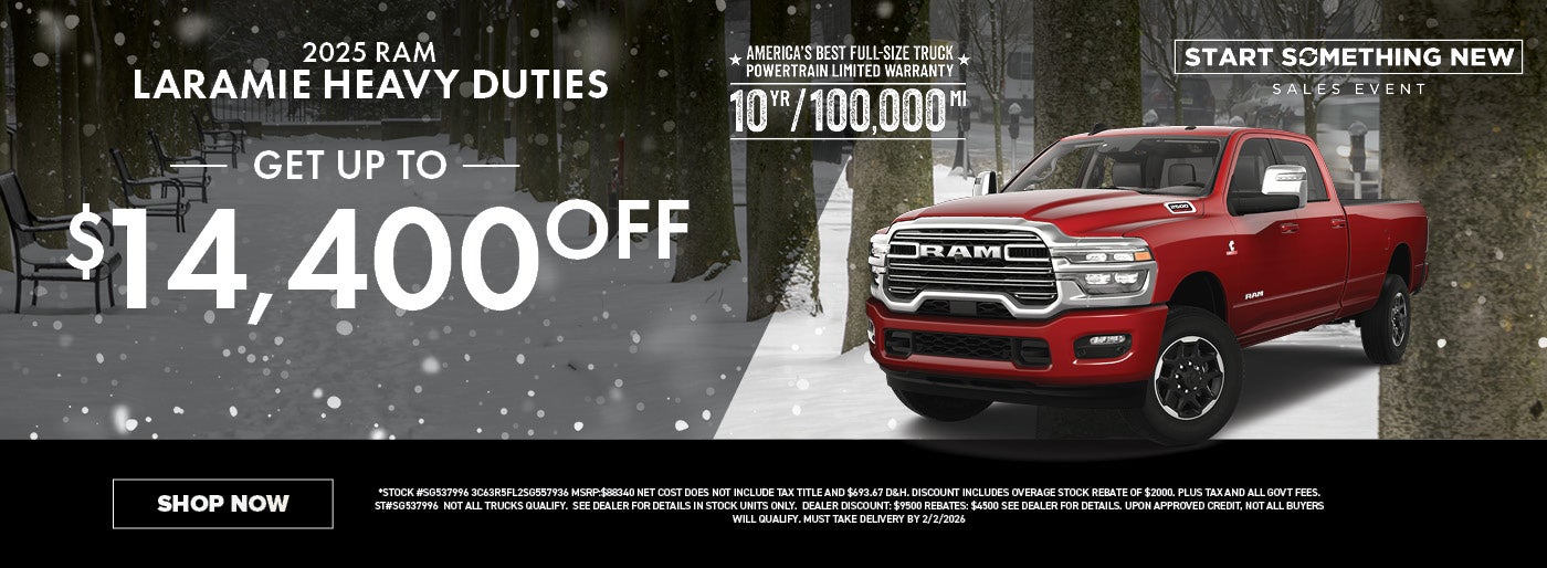 Get Up To $14,400 Off a 2025 RAM Laramie Heavy Duty