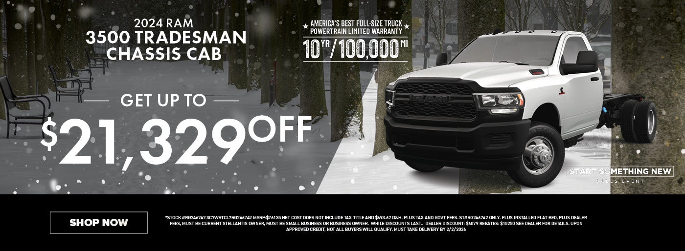 Get Up To $21,329 Off a 2024 RAM 3500 Tradesman