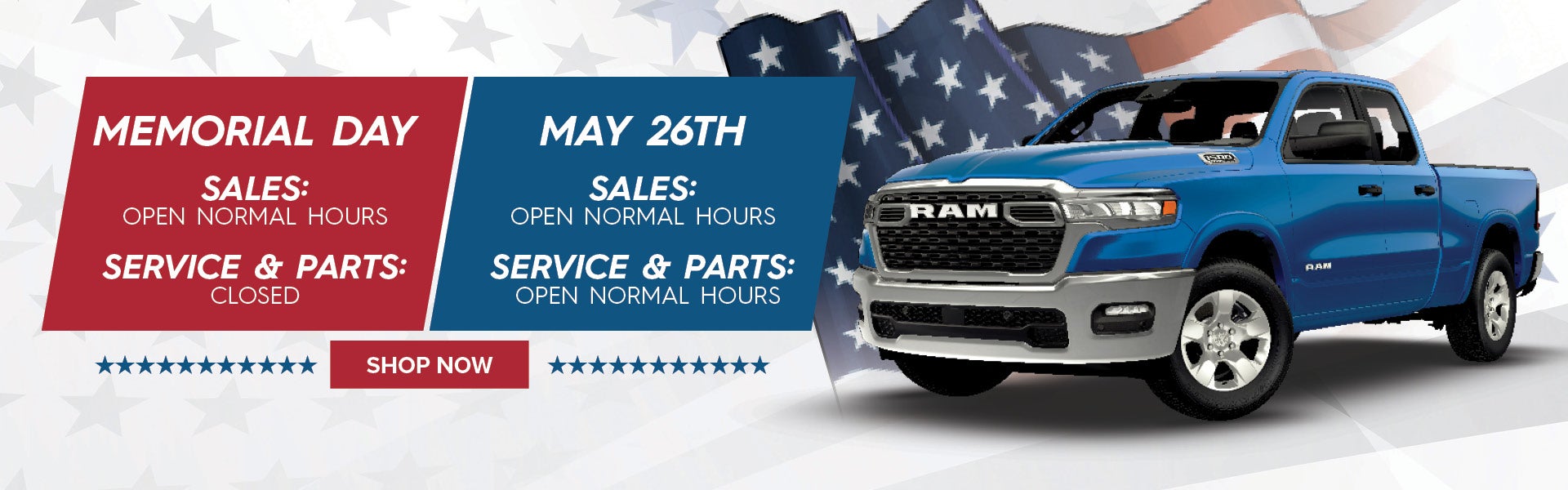 Memorial Day Hours
